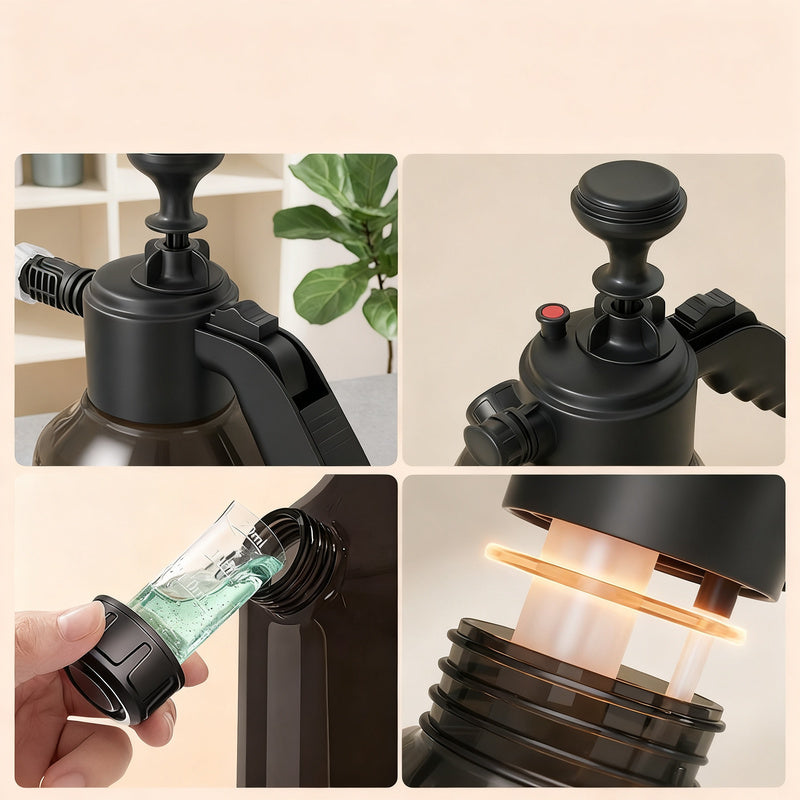 Pressure spray bottle 2.5 L with double spray head