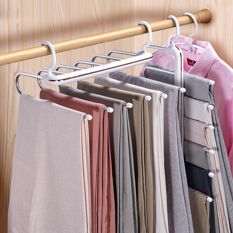 Expandable pants rack with 6 levels