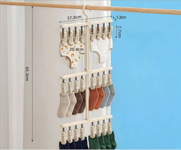 Clothes hook organizer with clips