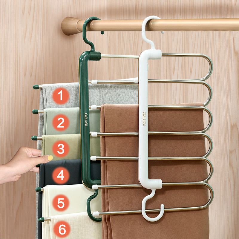 Expandable pants rack with 6 levels