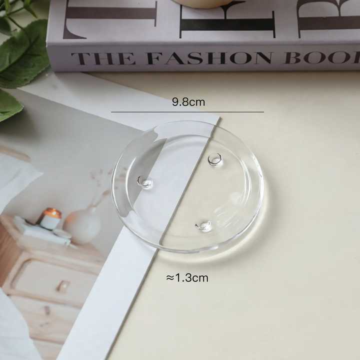 Glass tray for candle holders, modern