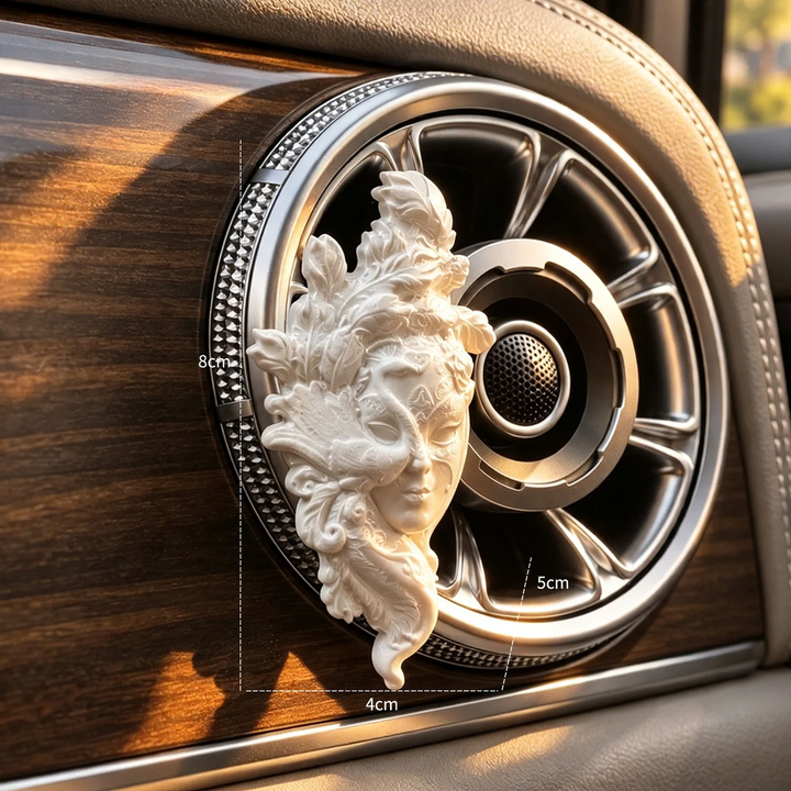 Car air freshener holder peacock motif, triangle shape