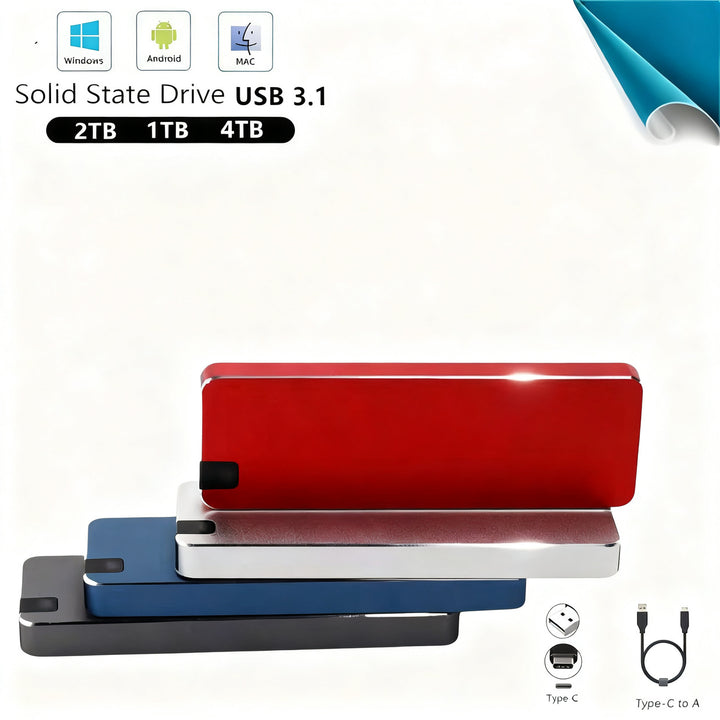 External SSD with metal casing, up to 16TB