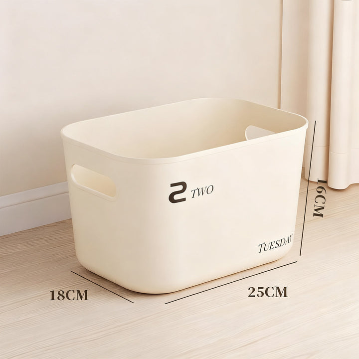 Plastic storage box with lid, medium size
