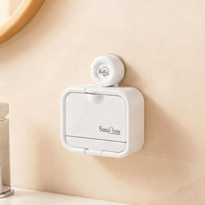 Wall-mounted soap dish with suction cup