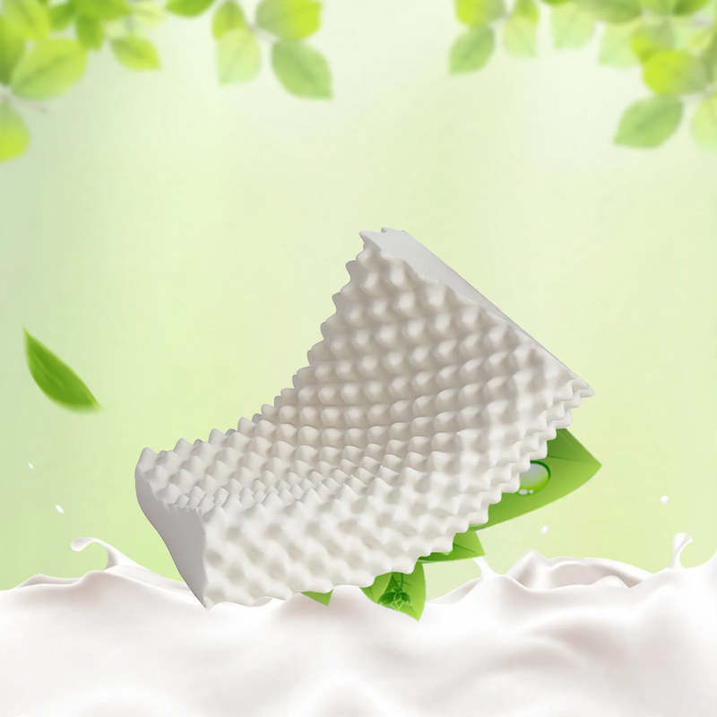 Neck pillow made of natural latex with massage structure