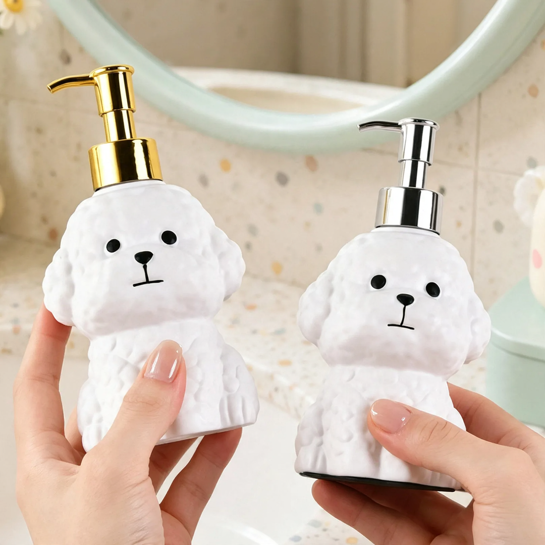 Cute Bichon Frise Pump Bottle, 240 ml