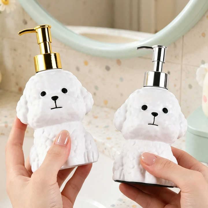 Cute Bichon Frise Pump Bottle, 240 ml