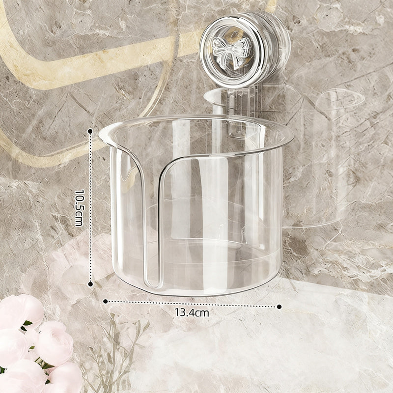 Toilet paper holder with suction cup, wall mountable