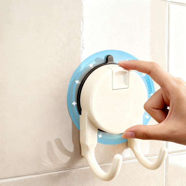 Double suction cup hook, ABS, for towels