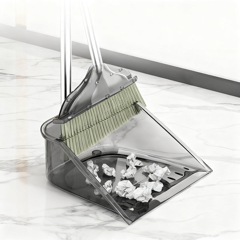 Plastic broom and dustpan set