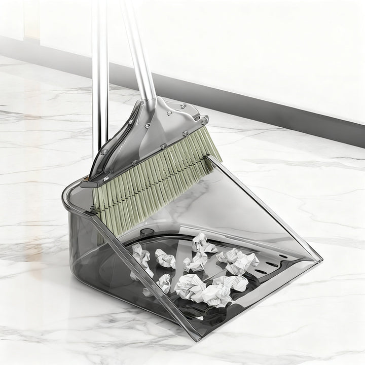 Plastic broom and dustpan set