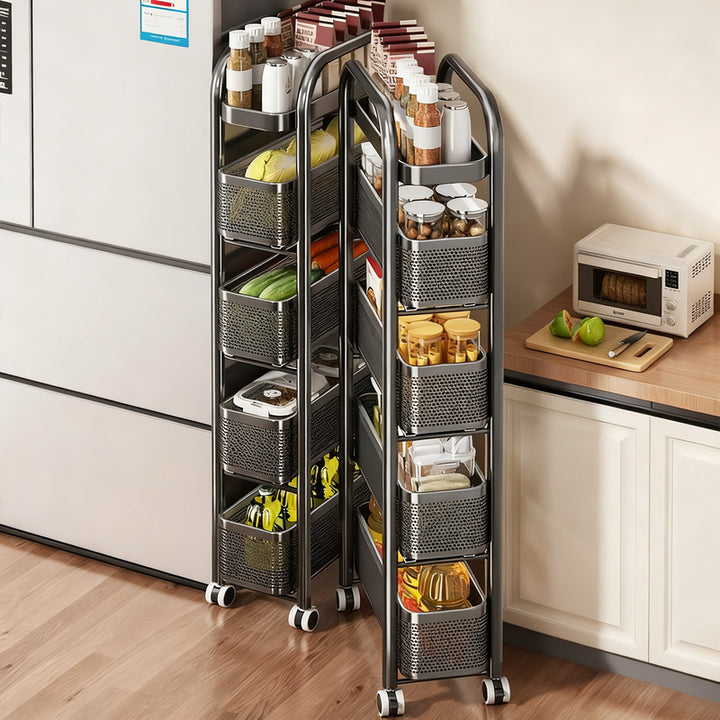 Narrow drawer organizer for kitchen and bathroom