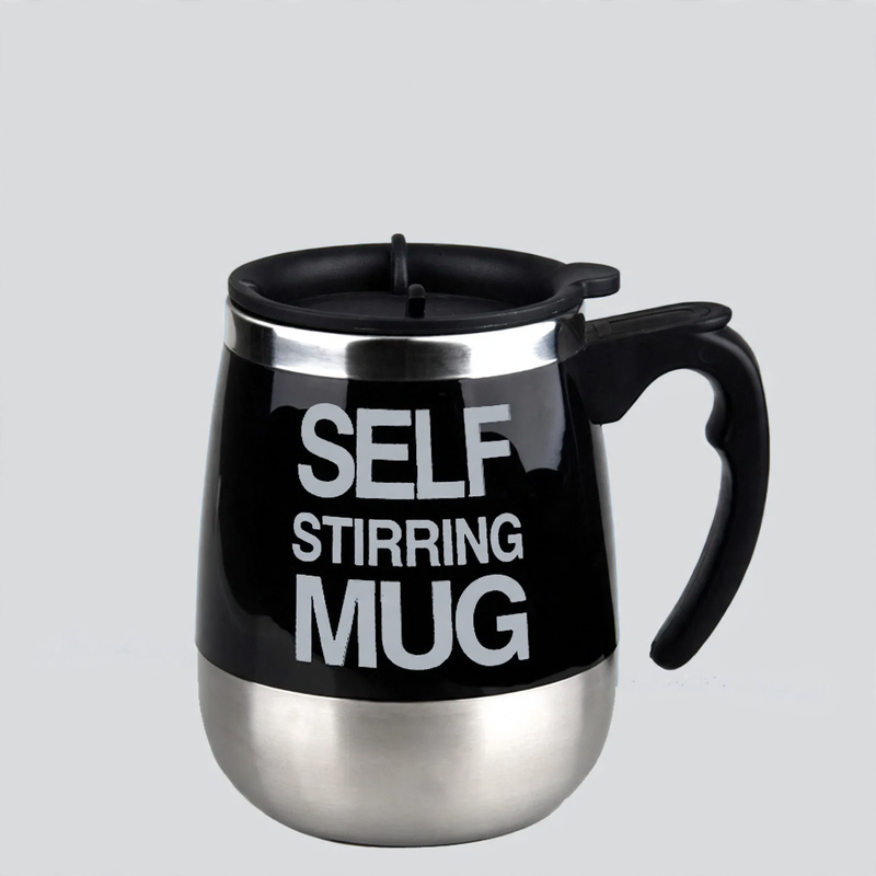 Self-stirring mug, 350 ml, stainless steel