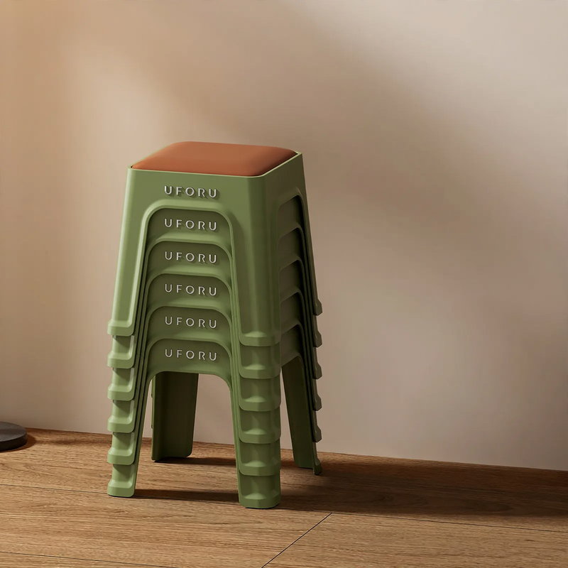 Plastic stool with padding, stackable, DA1408