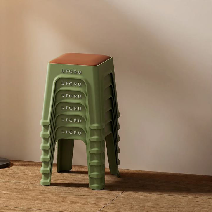 Plastic stool with padding, stackable, DA1408