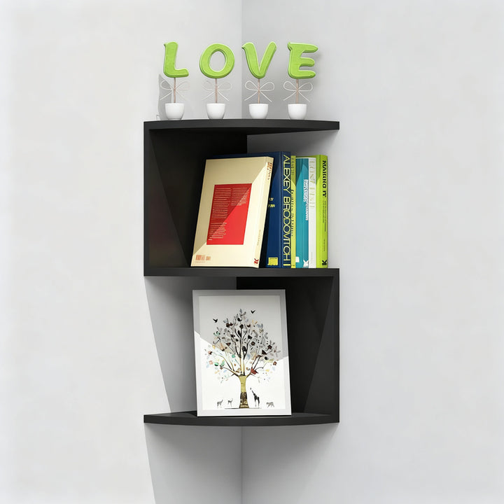 Corner shelf triangular, artificial wood, various sizes