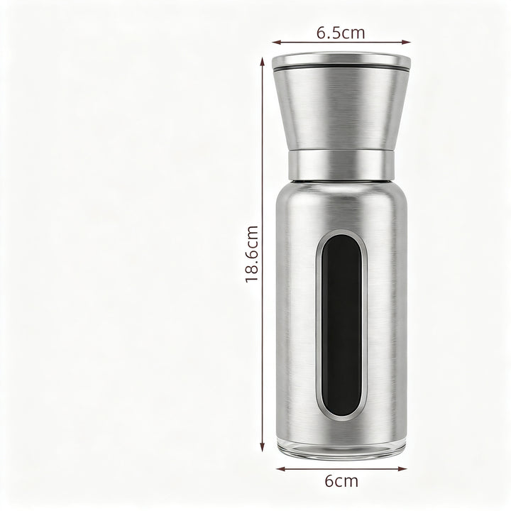 Stainless steel pepper mill with ceramic grinder