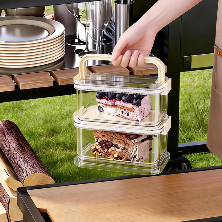 Portable fresh-keeping box with handle and cooling pack