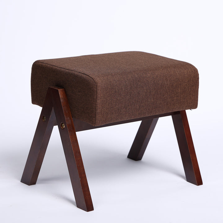 Children's footstool made of rubber wood, square