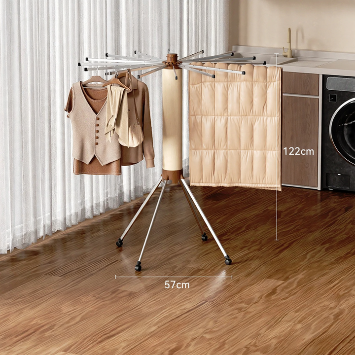 Standing laundry dryer, foldable, plastic