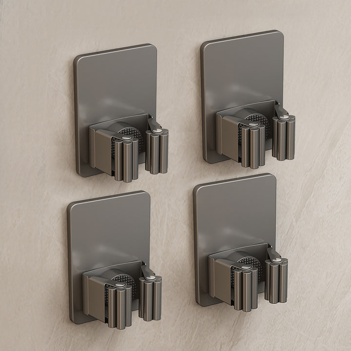 Stainless steel holder for mop and broom