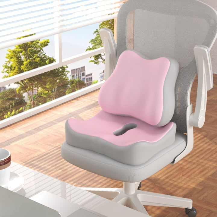 Seat cushion with lumbar support, memory foam