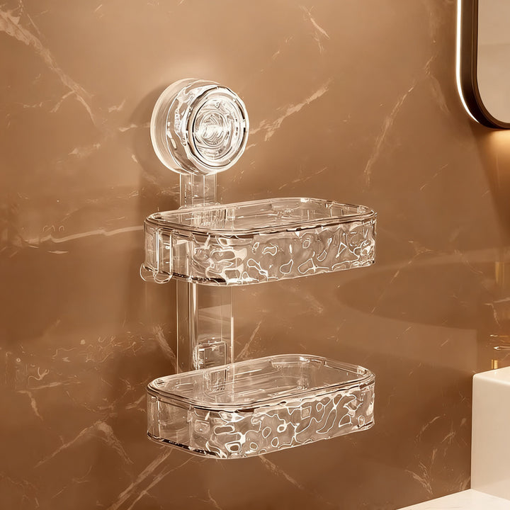 Soap dish with suction cup, wall mountable