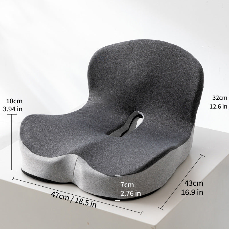 Seat cushion with backrest made of memory foam
