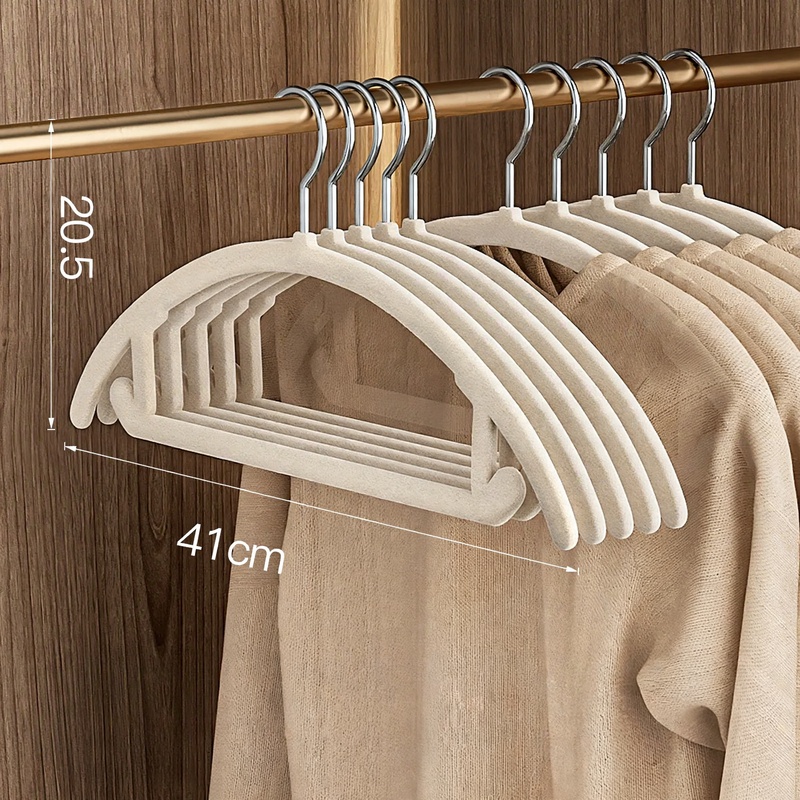 Flocked coat hangers, non-slip, 42 cm