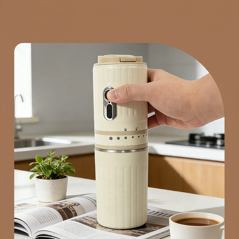 Portable coffee machine with grinder, 0.5 L