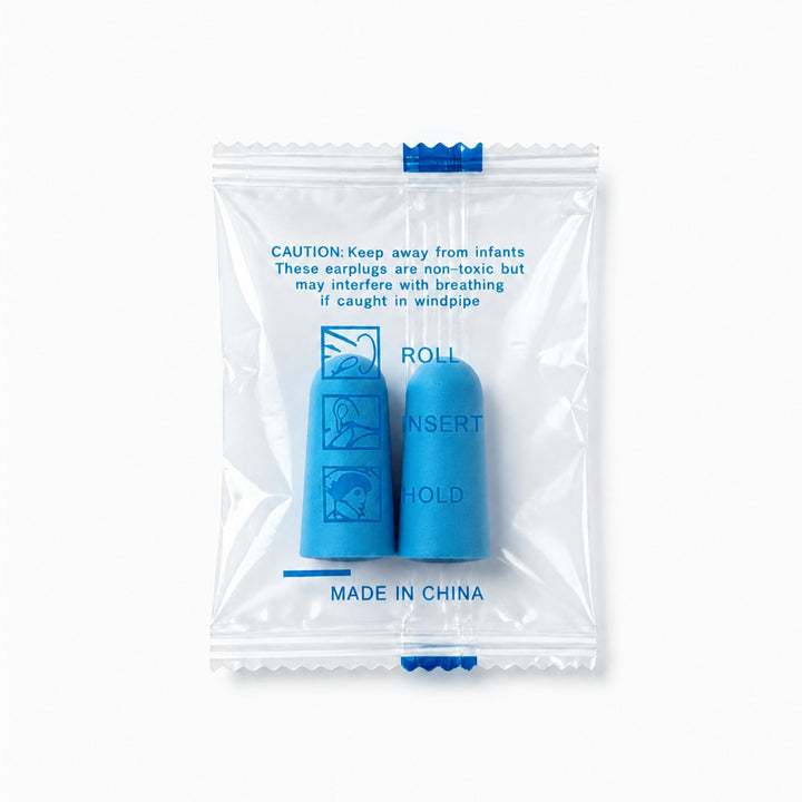 Foam ear plugs, spherical shape, 25×12 mm