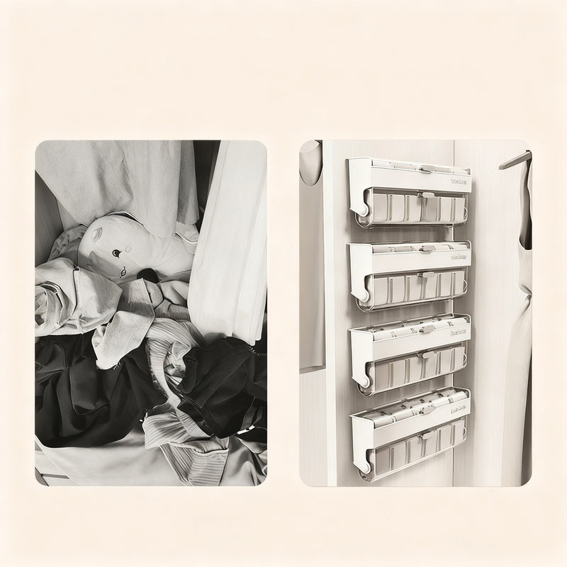 Hanging laundry organizer, 3 compartments