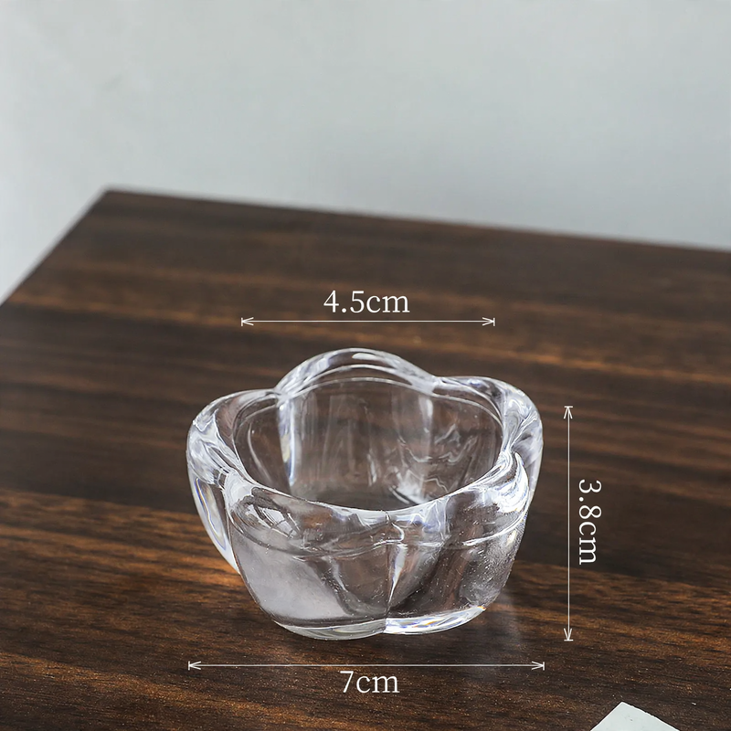 Glass candle holder five-leaf design, European style