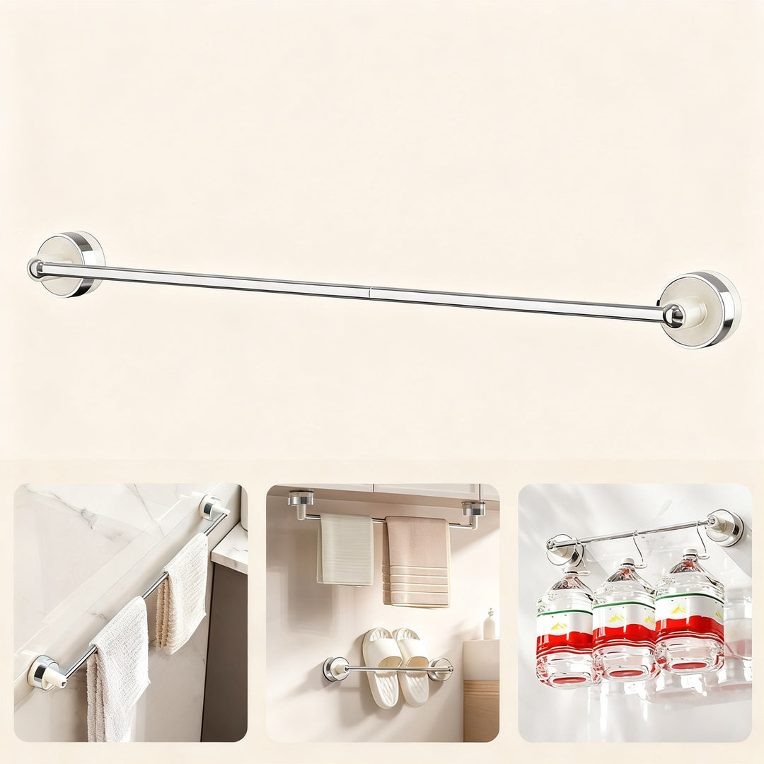 Telescopic suction cup towel bar for bathroom