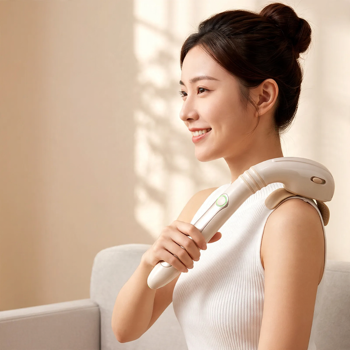 Handheld neck massager with long handle, model SL-118