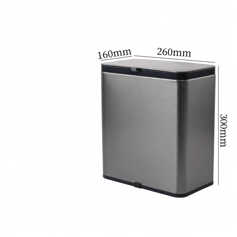 Stainless steel waste container, cylindrical