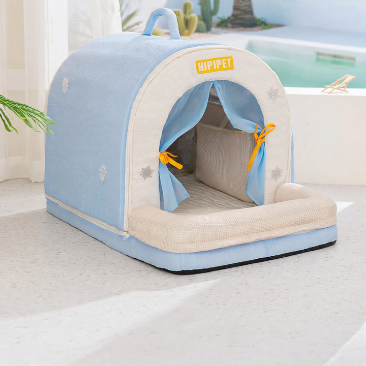 Cooling bed for pets with ice pack