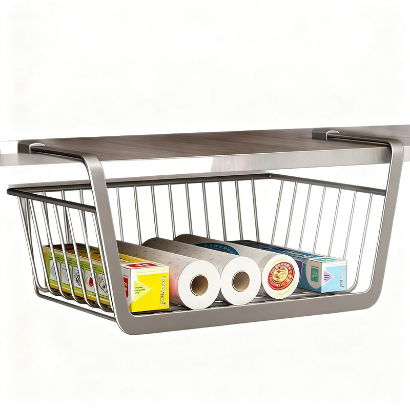 Retractable hanging basket for kitchen cabinets