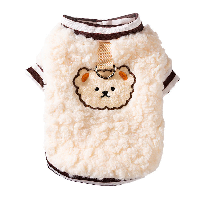 Fleece clothing for dogs and cats, two legs, winter