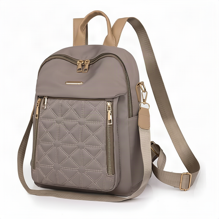 Backpack with diamond quilting, water-repellent