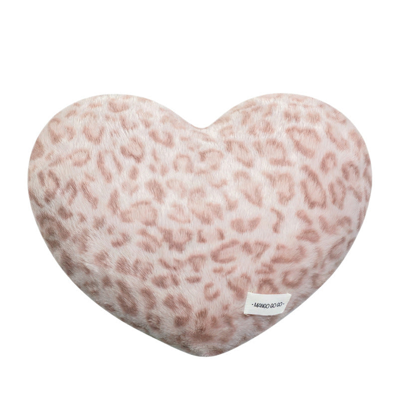 Decorative cushion with leopard pattern, plush