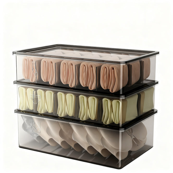 Lingerie organizer with compartments, 3-piece