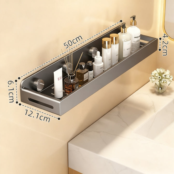 Invisible bathroom wall shelf without drilling