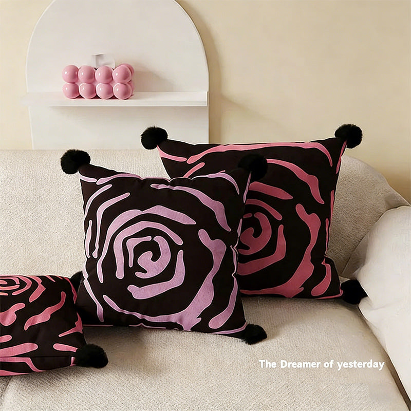 Cushions with zebra and leopard pattern, polyester, washable