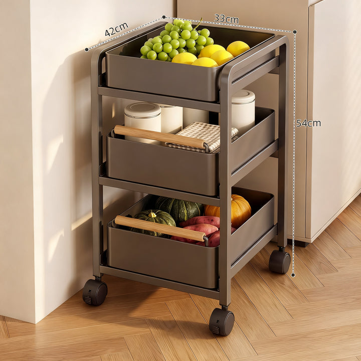 Mobile kitchen rack for vegetables and spices