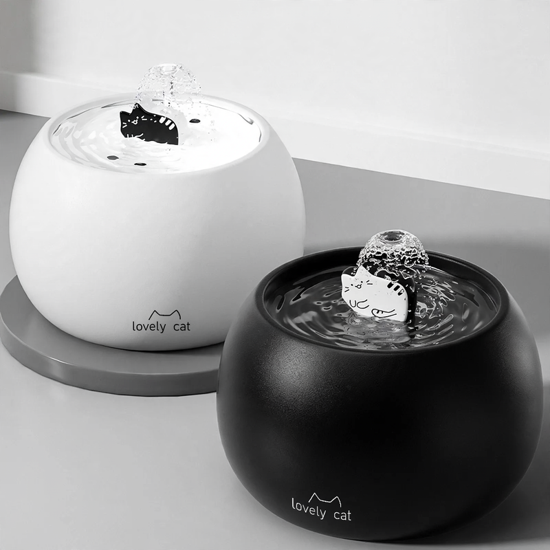 Automatic Cat Fountain with Ceramic Bowl