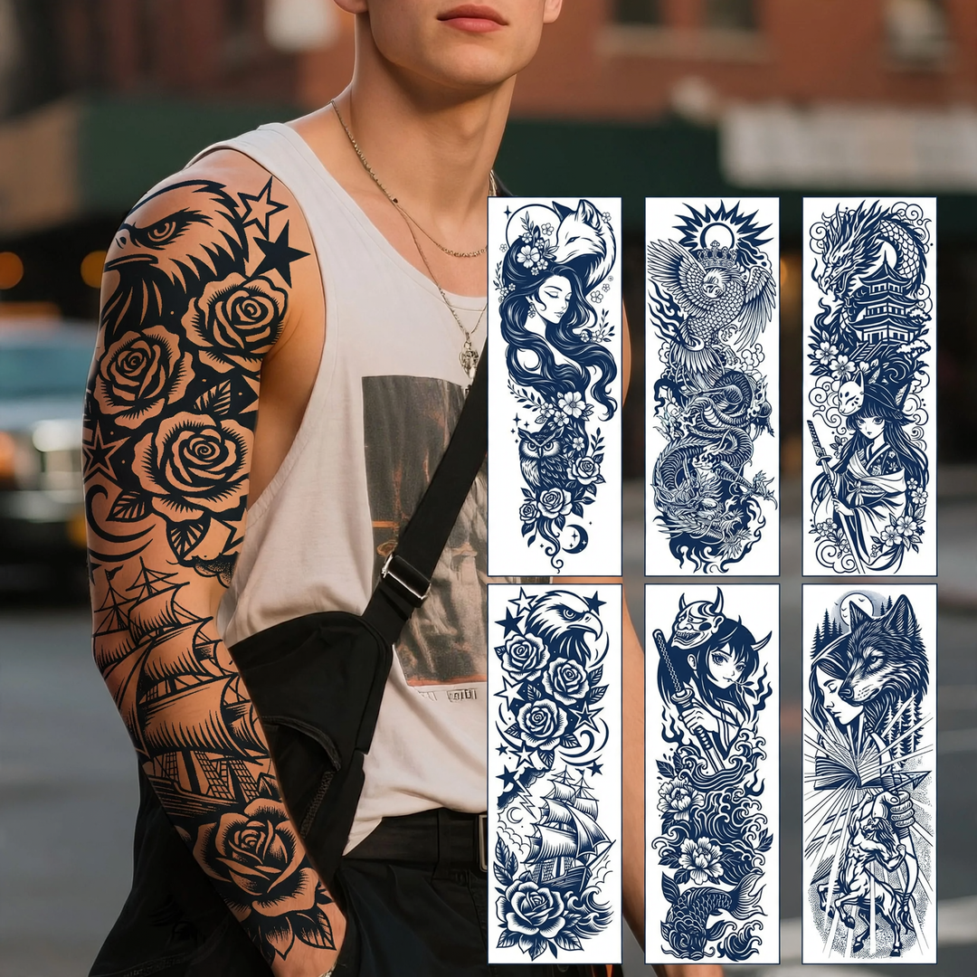Temporary tattoo stickers, various designs