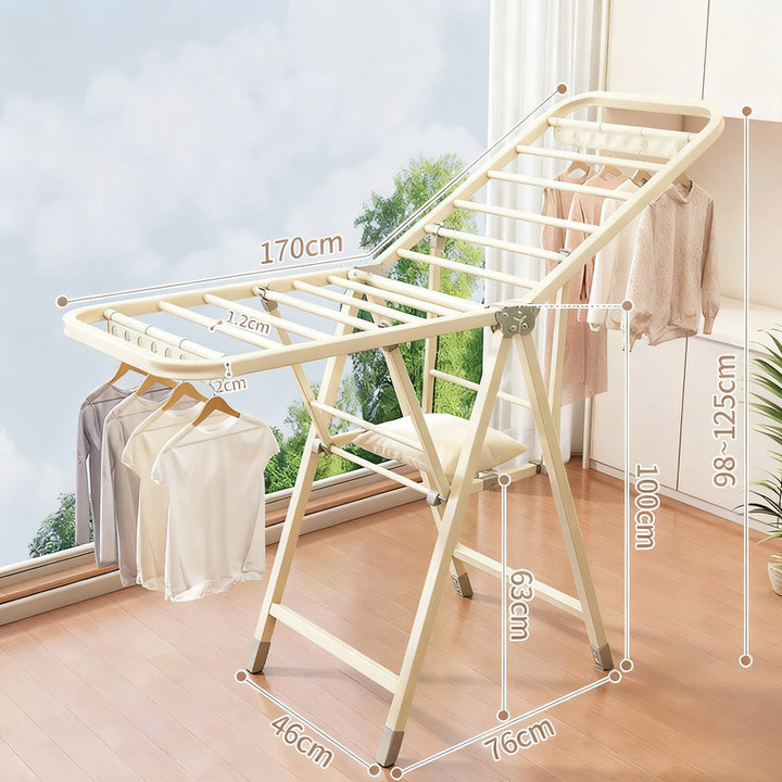 Foldable drying rack made of carbon steel