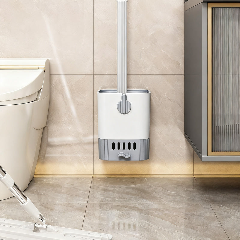 Toilet brush with holder and shelf